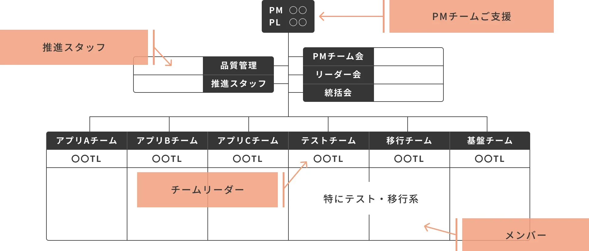 プロジェクト支援サービス 組織図